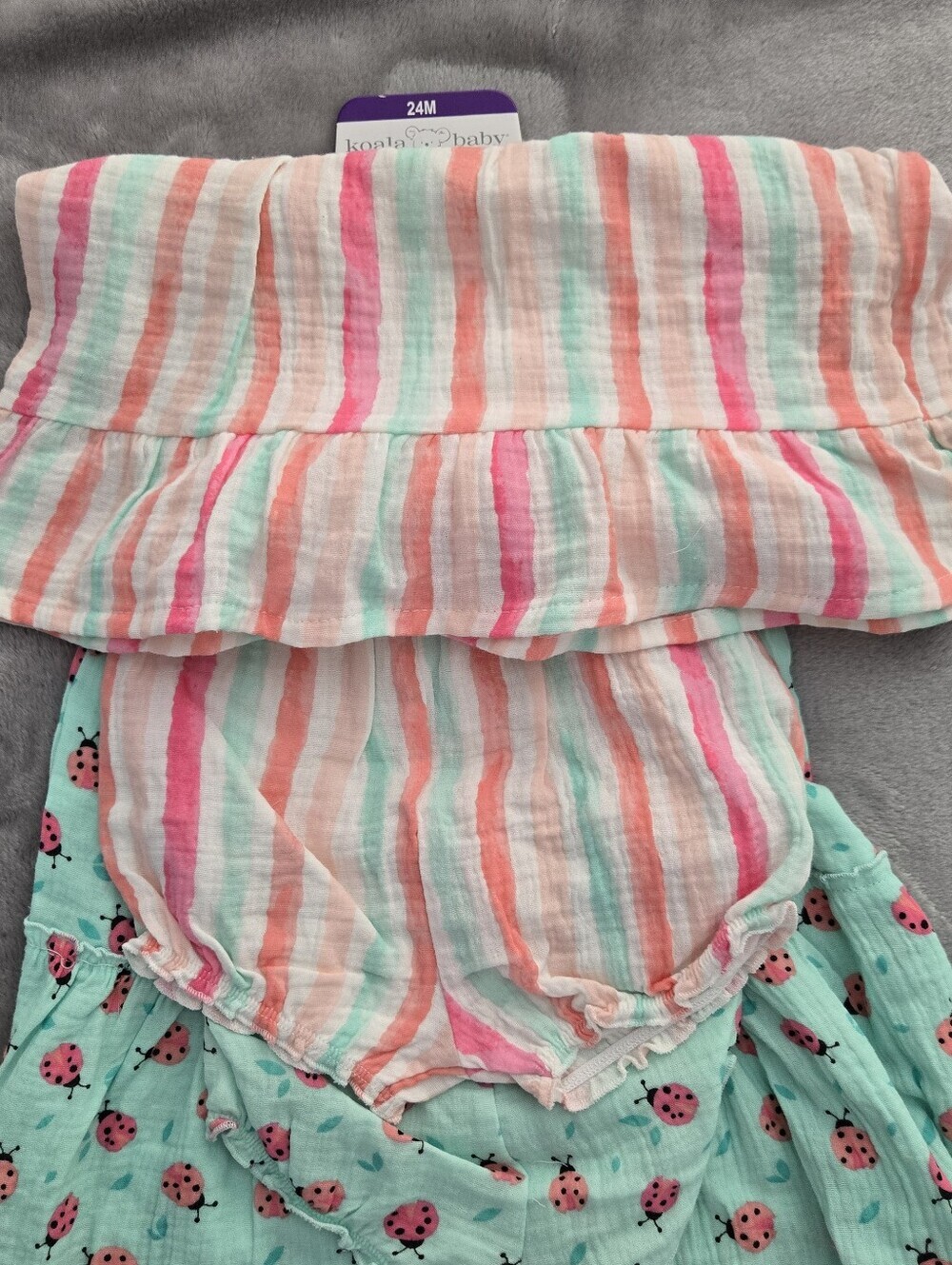 Koala Baby 2 Pack Dress& Diaper Cover size 24M NWT Pink And Blue - Picture 4 of 9